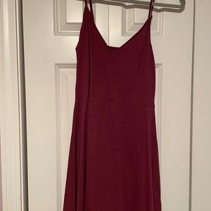 Maroon tank top dress with adjustable straps